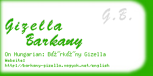 gizella barkany business card
